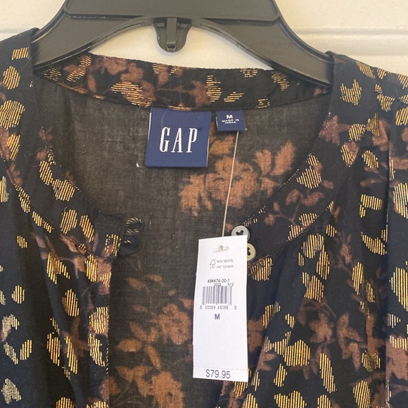 GAP  Gold & Black midi  dress - Picture 2 of 7
